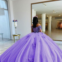 Gaun Pesta Mumuleo Biru Langit dengan Hiasan Bunga 3D dan Manik-Manik, Ukuran Besar, Panjang Menyentuh Lantai, Model Putri untuk Pesta Quinceanera dan Sweet 16 Anak Perempuan, Vestidos De