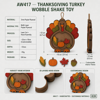 Cadeau de Thanksgiving : Dinde qui se balance et qui bouge |   Décoration d'automne en contreplaqué peuplier 3D |   Cadeau de la Ferme Harvest Kitchen |   Vente en gros OEM | CPSC |   Cadeau de Noël