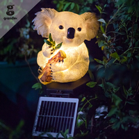 Sculpture de koala en fibre de verre 3D à énergie solaire, décoration de paysage de parc extérieur, lumière de jardin à LED