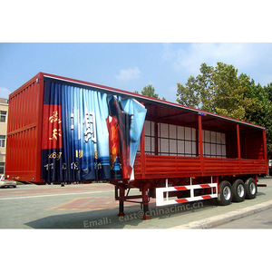 Semi-<span class=keywords><strong>remorque</strong></span> à rideaux latéraux coulissants à 3 essieux et 12 roues pour le transport de marchandises en vrac, 40 tonnes, 55 tonnes, rideaux latéraux, <span class=keywords><strong>remorque</strong></span> de camion pour conteneurs de 40 pieds - Product Image 2
