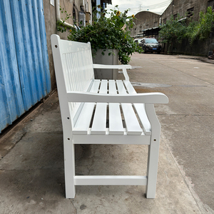 <span class=keywords><strong>Panca</strong></span> Urbana Moderna <span class=keywords><strong>Bianca</strong></span> in <span class=keywords><strong>Legno</strong></span> per Giardino, Arredo Esterno con Schienale e Braccioli per Giardino e Patio - Product Image 3