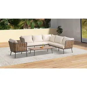 Ensemble de mobilier d'extérieur quatre chaises chaise de luxe ensemble de table de restaurant d'extérieur pour patio jardin meubles en rotin fabriqués à la main