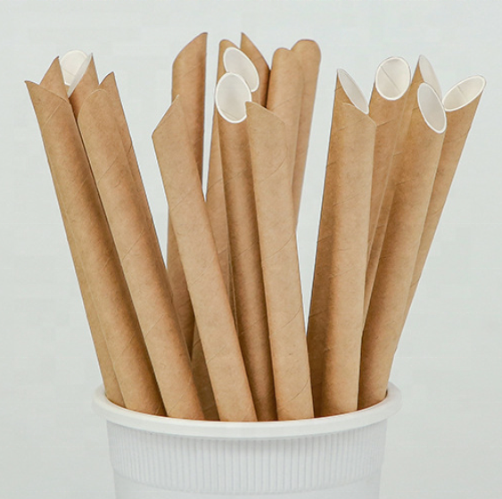 6mm 8mm 10mm 12mm Customize Biodegradable Mix Red Yellow Blue 10 Color Stripes Milk Tea Drinking Disposable Sharp Paper Straws