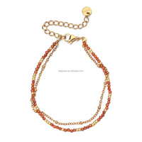 Bracelet trèfle à quatre feuilles plaqué or 18 carats de haute qualité, bijoux pour femmes, design double face, bracelet fleuri