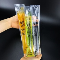 Sac à crème glacée transparent avec imprimé personnalisé, sac d'emballage en plastique pour glace popsicle, de qualité alimentaire, 100ml, 120ml, 1 pièce