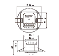 Lampu Sensor Gerak Microwave LED Pintar untuk Plafon dengan Jangkauan Deteksi yang Dapat Disesuaikan 2-16m & Waktu Tunda 10-30 menit