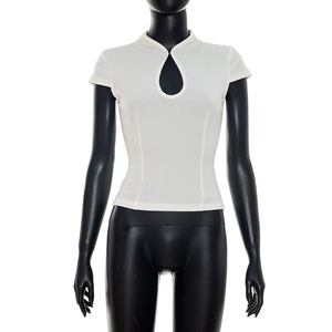 Viviblook C26TP007 Camisas de Verano para Mujer, Nueva Camiseta Casual con Aberturas y Manga Corta para Damas - Product Image 1