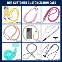 Accessoires de téléphone en nylon personnalisés, housses universelles pour smartphone à bandoulière, sangle, patch, attache, cordon pour téléphone portable