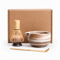 Großhandel Matcha-Schneebesen-Set aus Bambus und Keramik, OEM, individuelles Logo, Teezeremonie-Geschenkbox-Kit