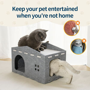 Kapalı için çevre dostu keçe kedi mağara yatakları, <span class=keywords><strong>Pet</strong></span> kedi evi katlanmış Hideaway kapalı yatak avrupa tarzı - Product Image 3