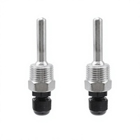 Capteur de température TS 1/2 pouce NPT Thermowell 50mm/2" de longueur, 2 pièces, en acier inoxydable sans soudure, précision 1C, avec capuchon en plastique, pour brassage amateur