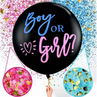 Ballon noir de 36 pouces Personnaliser le logo Confetti Ballons de révélation de sexe Ballons pour garçon ou fille Ballon de révélation de sexe pour bébé 36 "avec confé