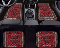 Tapis de voiture de luxe persan imprimé personnalisé Vintage doux Faux cachemire antidérapant universel tapis de pied de voiture 4 pièces