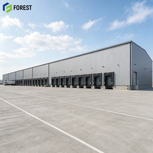 Bâtiment d'entrepôt industriel modulaire préfabriqué en acier ignifuge à portée libre, grande capacité de chargement, pour atelier ou hôpital - Product Image 1