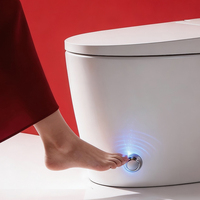 Nouvelle conception de toilette intelligente sans batterie pour salle de bain, WC automatique en céramique, à fixation au sol, électronique, intelligente, avec siphon en S
