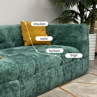 Ensemble Canapé Chesterfield Compact à Vide Nordic Pure Lit Italien Marshmallow Design Sans Cadre pour Petits Appartements Rangée Droite