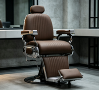 Chaise de barbier classique élégante au design rétro, système hydraulique stable, mobilier de salon de coiffure pour hommes