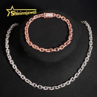 Cadena Cubana Pequeña de 5.2mm con Incrustaciones de Diamantes, Collar Cubano de Moissanita, Pulsera de Eslabones Cubanos, Cadena Rolo