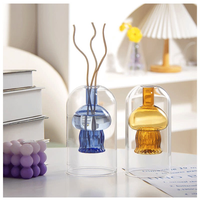 Bouteilles d'arôme en verre borosilicate double couche en forme de méduse, diffuseurs à roseaux, bouteilles de parfum en verre, vases élégants en verre