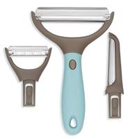 3-delige verwisselbare groenteschilset met roestvrijstalen messen, snel verwisselbaar, keuken gadget, groothandel, OEM, aangepast logo