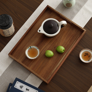 Acacia Wood <b>Tea</b> <b>Tray</b> Rectangular With Handle For Serving Food And Drinks - Product Image 3