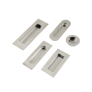 椭圆形隐私黑暗嵌入式隐藏式不锈钢推拉门冲洗衣柜把手 - Product Image 5