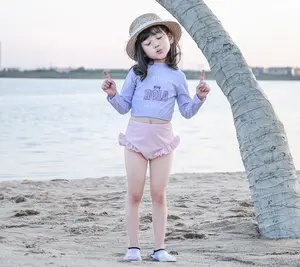 Boutique benutzer definierte Mädchen dreiteiligen Badeanzug Mädchen Bikinis Baby Girl Kids Bikini Kinder Bade bekleidung