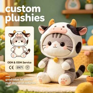 ตุ๊กตาวัวและแมวแบบกำหนดเองได้จำนวนมาก ตุ๊กตาสัตว์นุ่มนิ่มสำหรับตกแต่งธีมฟาร์มและจำหน่ายจำนวนมาก - Product Image 1
