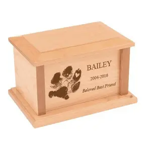 Creative retro funeral supplies Wooden animal urns Pet supplies