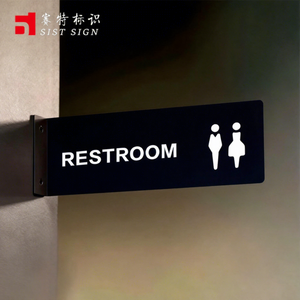 Panneau WC en acrylique pour hommes et femmes, panneau de toilettes pour entrée avec icônes pour hommes, femmes et personnes handicapées, pictogramme mural pour café - Product Image 1