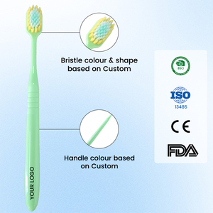 Brosse à dents manuelle pour adultes, poils extra doux, vert menthe, esthétique, poils doux haute densité, vente en gros - Product Image 2