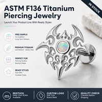 JiaXin ASTM F136 Titane de qualité implantable, Stud Labret à filetage interne, Bijou corporel en Zircon Cubique pour Cartilage, Tragus, Hélix, Conch