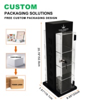 Vitrine personnalisée en acrylique avec lumière LED pour présentoir en plexiglas pour cigarettes et fumées Cigarettes pour porte de vitrine