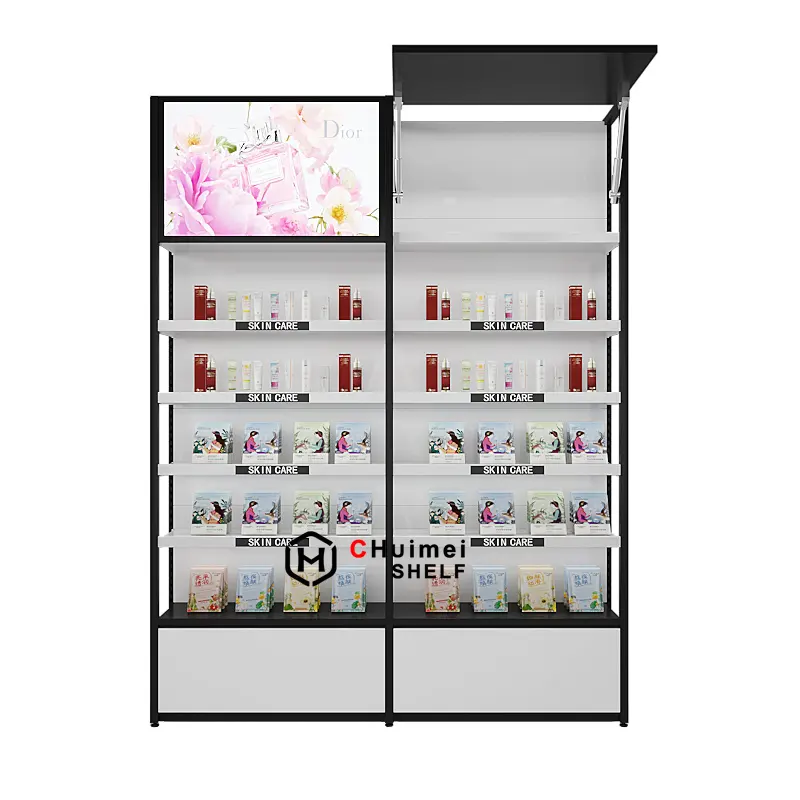 Vitrine de magasin de cosmétiques en gros étagère de comptoir de maquillage présentoirs à cosmétiques