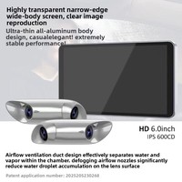 Rétroviseur électronique ultra-plat en aluminium étanche avec caméra double objectif 720P à dégivrage ventilé et écran haute luminosité 6,0 pouces
