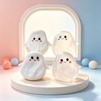 Jouet à presser anti-stress en forme de fantôme d'Halloween, transparent blanc, non-rétractable, rempli d'huile de coco, petit, moulable, en vaseline