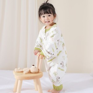 Vêtements de nuit pour bébé avec couche absorbante intégrée, manches détachables, séparateurs de <span class=keywords><strong>jambes</strong></span>, fabriqués en 100% coton, 1-3 ans, été/printemps - Product Image 3