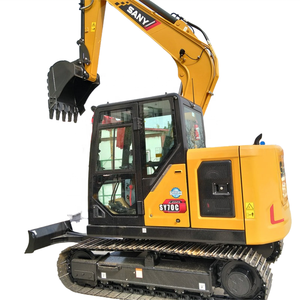 Mini-excavatrice sur chenilles hydraulique d'occasion SANY SY70C 7 tonnes à moteur Isuzu, modèle SY70, fabriquée en Chine, à faible consommation d'énergie, avec accessoires inclus. - Product Image 1