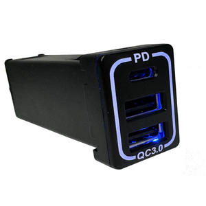 Pengisi Daya Mobil 3 Port 2 QC3.0+Tipe-C Soket Mobil Adaptor PD Pengisi Daya Cepat USB Ganda Pengisi Daya Ponsel Pengisi Daya Cepat untuk TOYOTA - Product Image 4