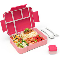 Verdikte antislip luchtdichte lunchbox met 5 compartimenten, geschikt voor magnetron, voor fruit en salade, voor werk.
