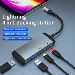 Hub USB 3.0 4 en 1 de alta calidad para iPhone, con conector para auriculares tipo C + adaptador OTG de carga Lightning para iPhone. - Product Image 6