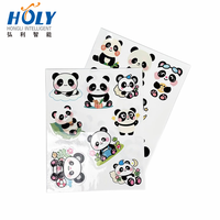 Autocollants en PVC imperméables découpés à la forme de panda mignon de dessin animé Honli pour les bouteilles d'eau, les téléphones, les bagages, les carnets des enfants, 35 pièces
