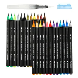 Mobee P-623A24 buone prestazioni penna pennello acquerello 24 colori con la punta morbida vera penna acquerello penne ad acqua penne
