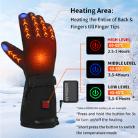 Gants chauffants personnalisés coupe-vent imperméables respirants de sécurité thermiques à écran tactile rechargeables à batterie pour le ski, la course à vélo, la course à pied