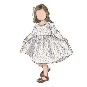 Nuovo arrivo fiore personalizzato bambini spazzolato latte seta gonna grande manica lunga bambina festa <span class=keywords><strong>di</strong></span> compleanno abito <span class=keywords><strong>di</strong></span> 7 <span class=keywords><strong>anni</strong></span> - Product Image 3
