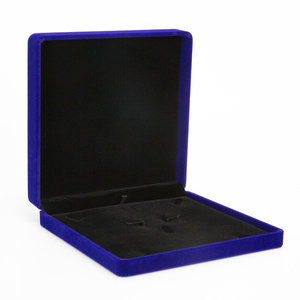 <b>Custom</b> Logo Luxury Plastic Velvet Jewelry Boxes Square Pendant Necklace <b>Ring</b> Earring Packaging Luxury Velvet Gift Jewellery - Product Image 5