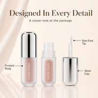 Gloss à lèvres transparent longue tenue naturel en tube, formule mate sans marque pour un look naturel quotidien