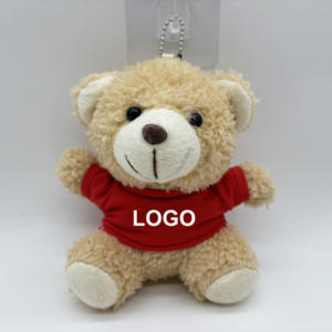 Очень дешевый плюшевый мишка с плюшевым мишкой 4 '13 см и футболкой с индивидуальным логотипом, брендовый символ страны, плюшевый игрушечный брелок, сувенир и продвижение - Product Image 1