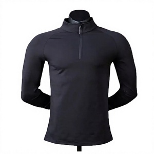 Gym Athletic Private Label <b>MenS</b> 1/4 Half <b>Zip</b> <b>Top</b> Drop Shoulder Pullover Lightweight Loopback Polyester / Cotton Bulk Supplier - Product Image 1