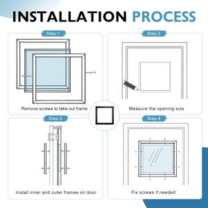 DRKSBesto Kit <span class=keywords><strong>de</strong></span> cadre <span class=keywords><strong>de</strong></span> fenêtre <span class=keywords><strong>en</strong></span> alliage d'aluminium 12,6'' x 12,6'' Design postmoderne Noir Remplacement des inserts <span class=keywords><strong>en</strong></span> verre pour <span class=keywords><strong>porte</strong></span> <span class=keywords><strong>de</strong></span> <span class=keywords><strong>garage</strong></span> et armoire - Product Image 5
